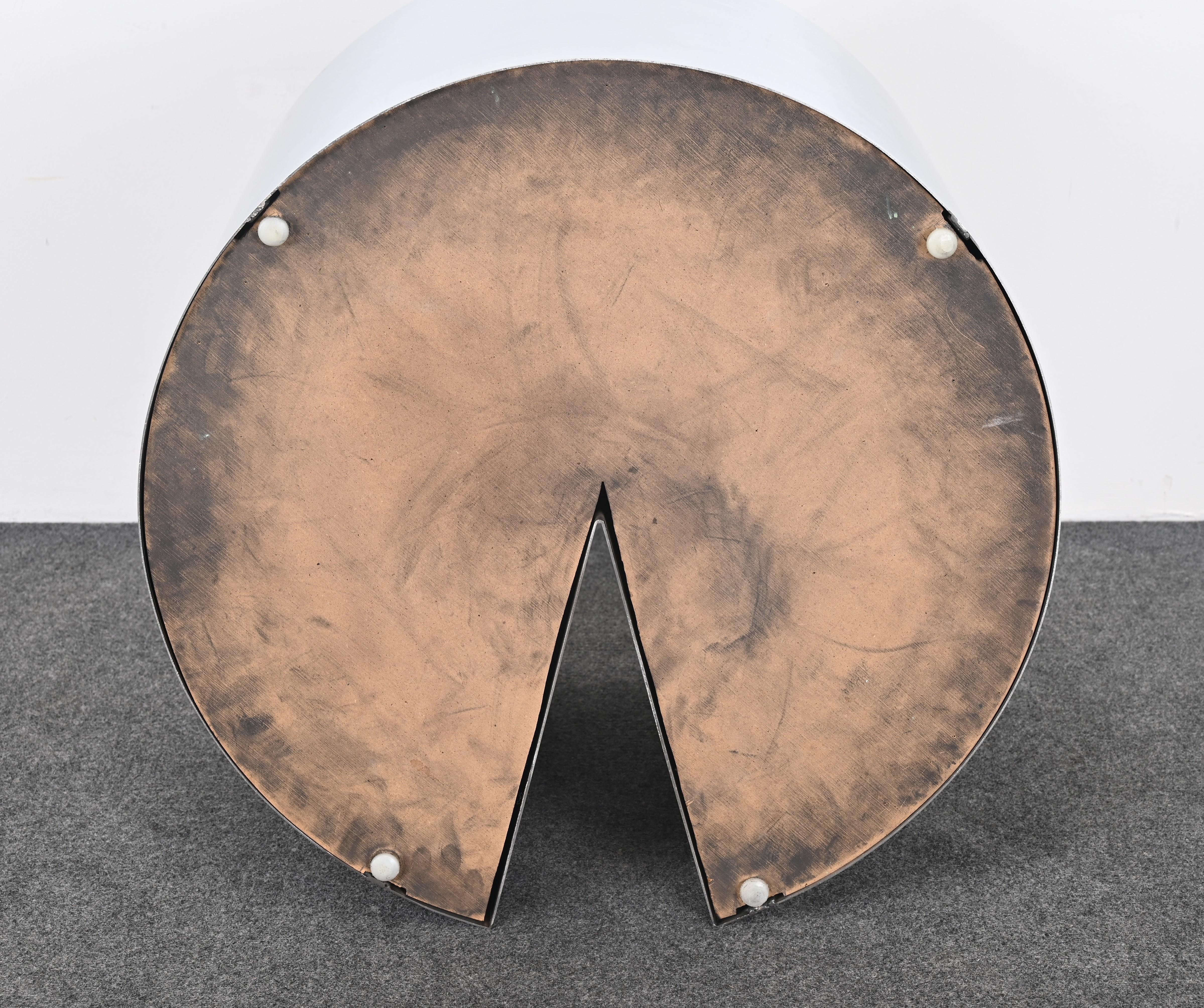 In der Art von Leon Rosen Pace „Pac Man“  Massiver Beistelltisch aus Edelstahl, 1980er Jahre im Angebot 7