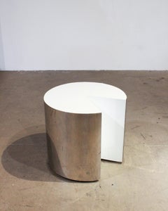 Leon Rosen, Table en acier inoxydable poli, Collection Pace Collection années 1970