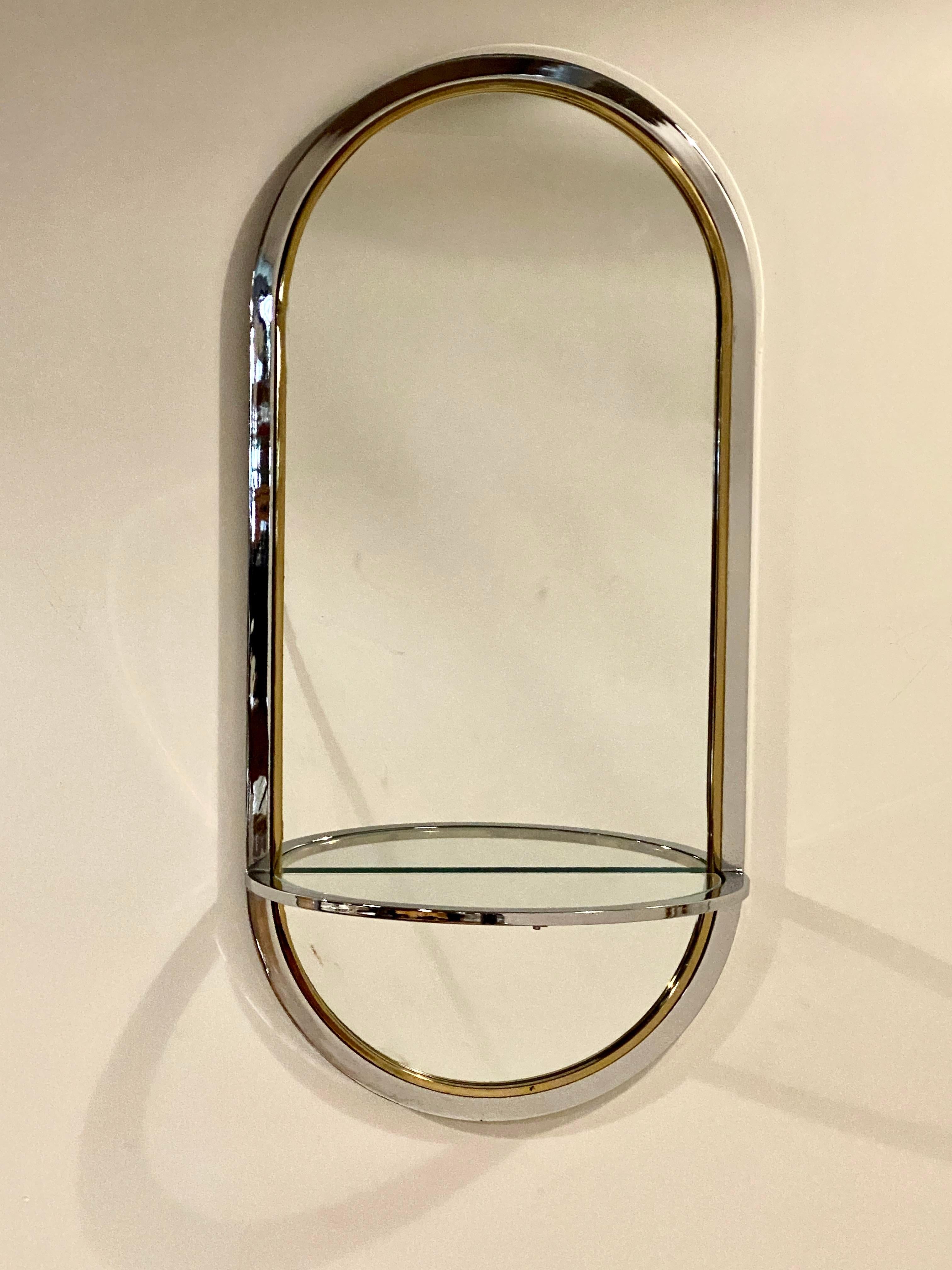 Leon Rosen Racetrack Wall Mirror for Pace, 1970's In Good Condition For Sale In Chicago, IL