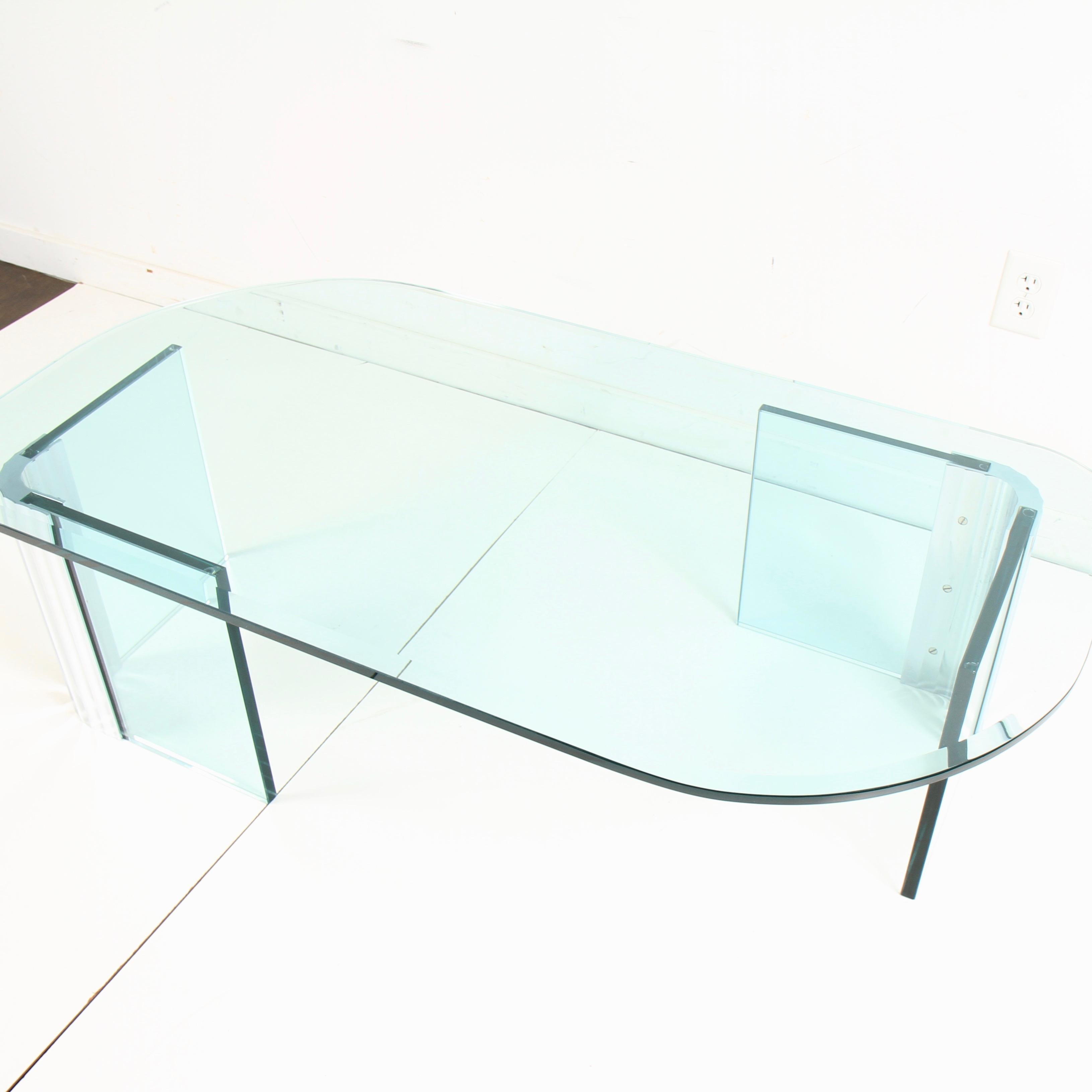 Leon Rosen Scalloped Chrome and Glass Coffee Table for Pace Collection 3