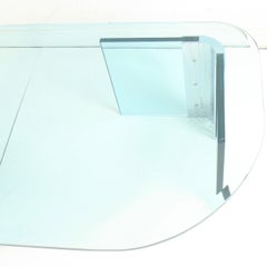 Leon Rosen Scalloped Chrome and Glass Coffee Table for Pace Collection