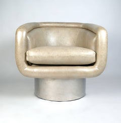Leon Rosen Swivel Tub Chairs for Pace in Mirror Polished Stainless