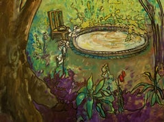 Garten-Retreat, Gemälde, Öl auf Leinwand