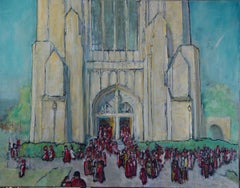 Peinture, huile sur toile, chapelle Rockefeller, UChicago, Journée de diplôme