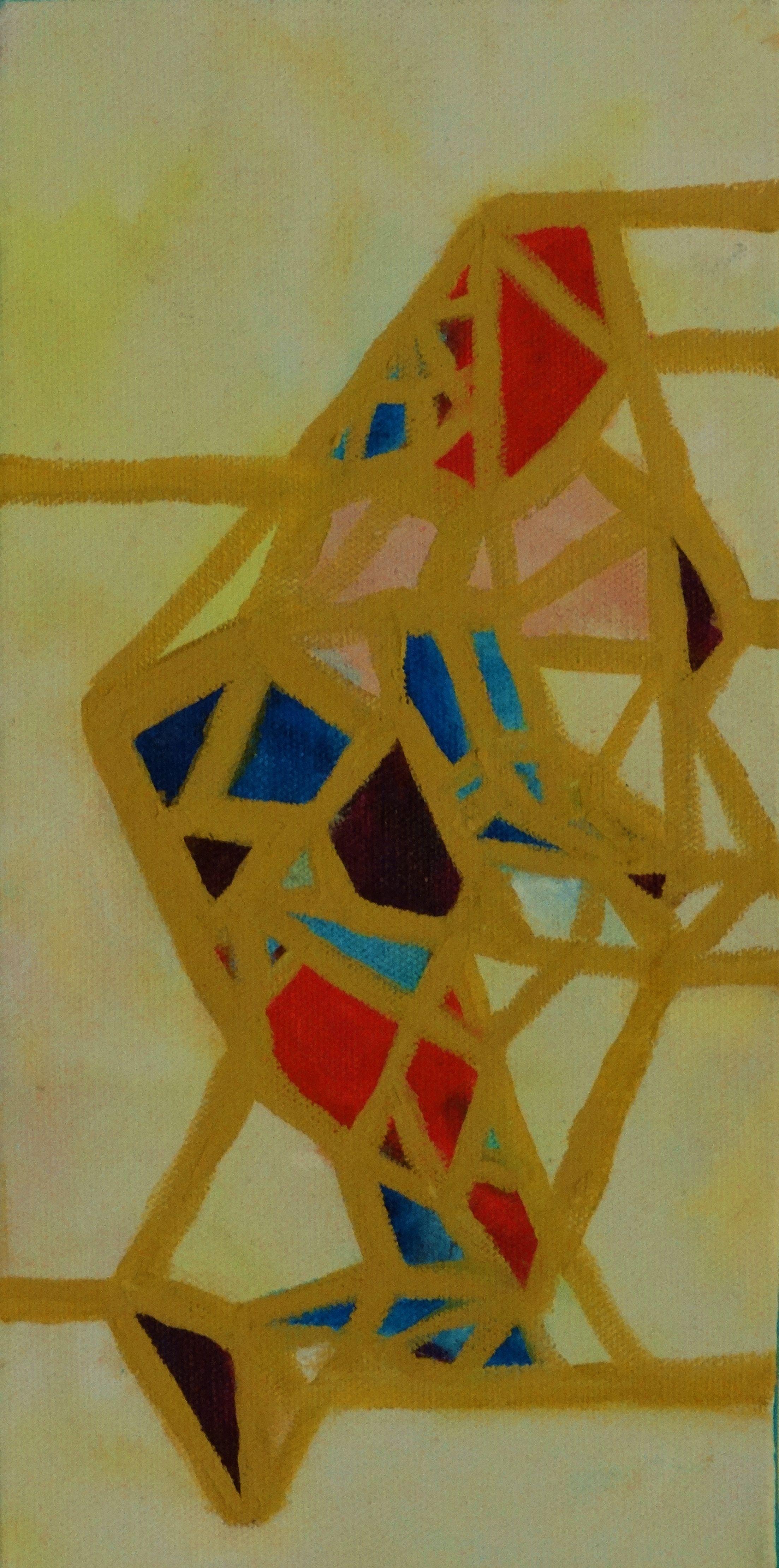 Abstract Painting di Leon Sarantos - Jumping Jack, Pittura, Olio su tela