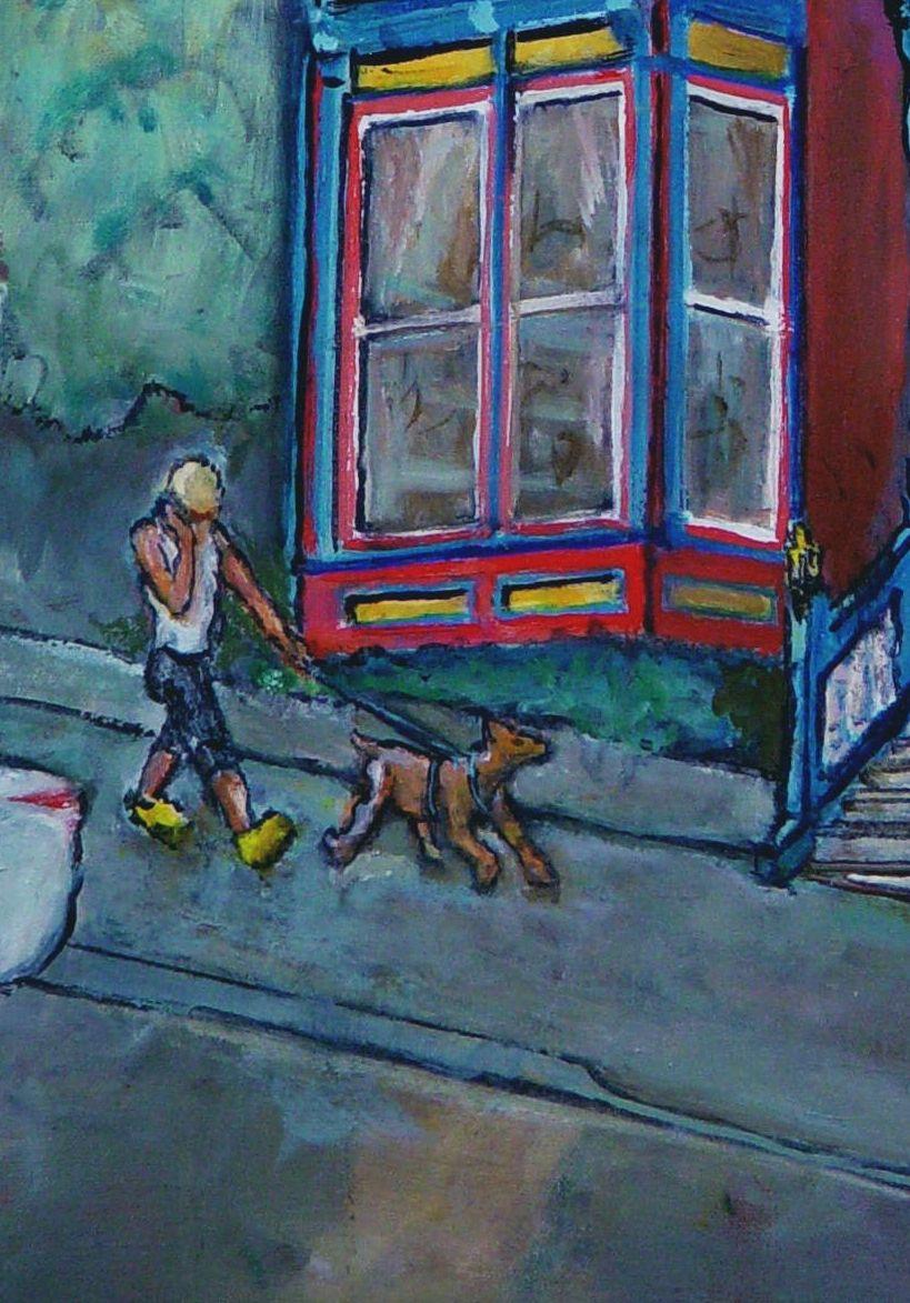Noe Street, Castro District, San Francisco, Gemälde, Öl auf Leinwand (Zeitgenössisch), Painting, von Leon Sarantos