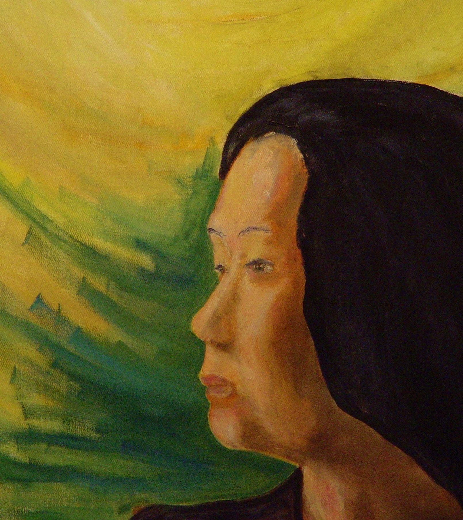 Pacific Islander, Portrait Of A Regal Woman, Painting, Oil on Canvas For Sale 1