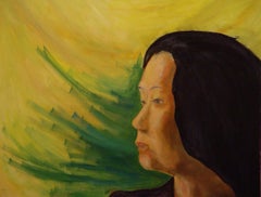 L'île du Pacifique, portrait d'une femme royale, peinture sur toile