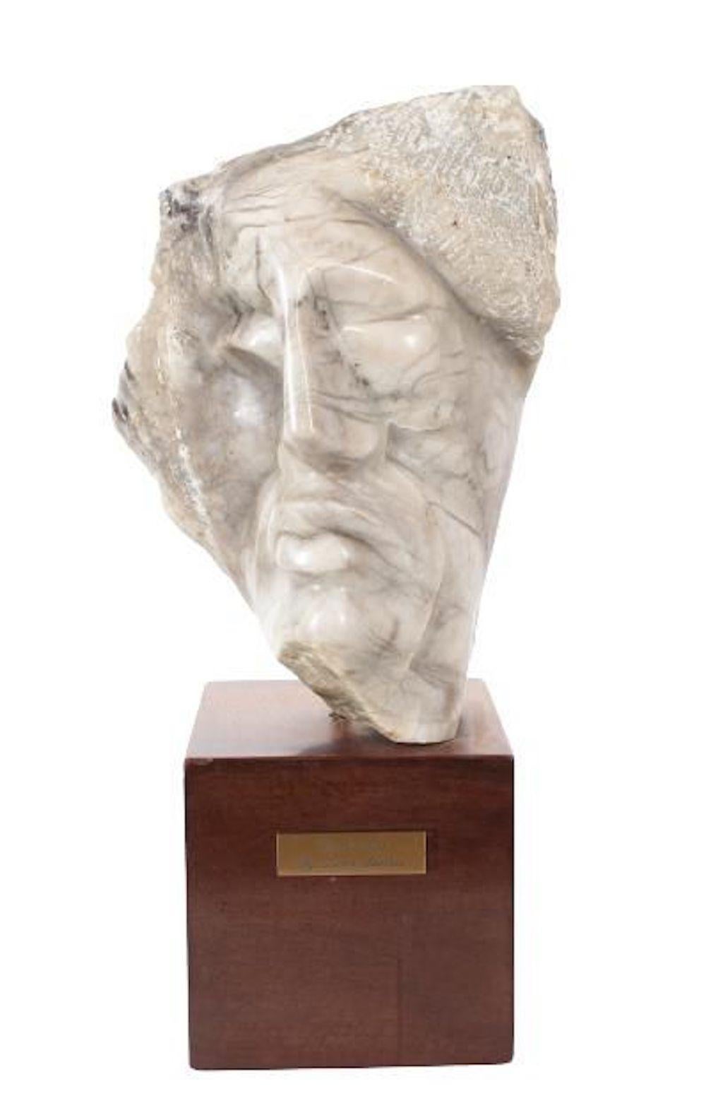Windswept Face Of A Man Marble Sculpture  For Sale 1