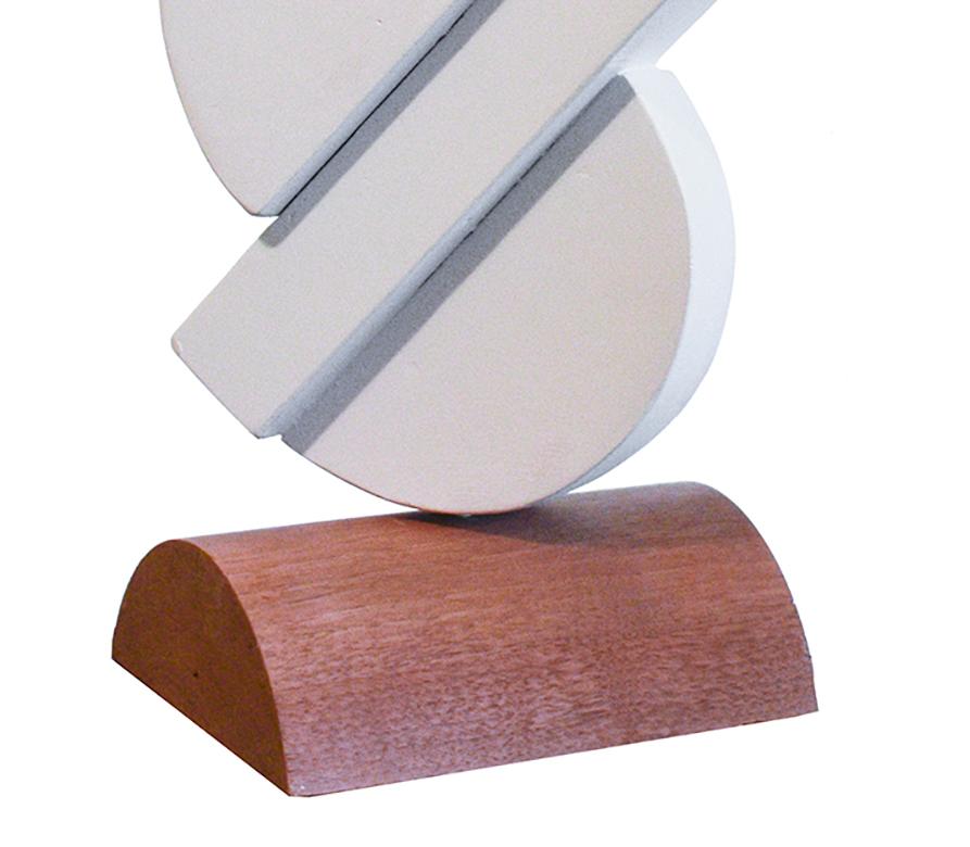 Motherlode (Mid-Century Modern Abstract Sculpture in White & Natural Wood) For Sale 2