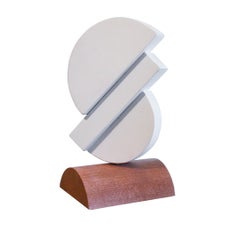 Motherlode (Mid-Century Modern Abstract Sculpture in White & Natural Wood)
