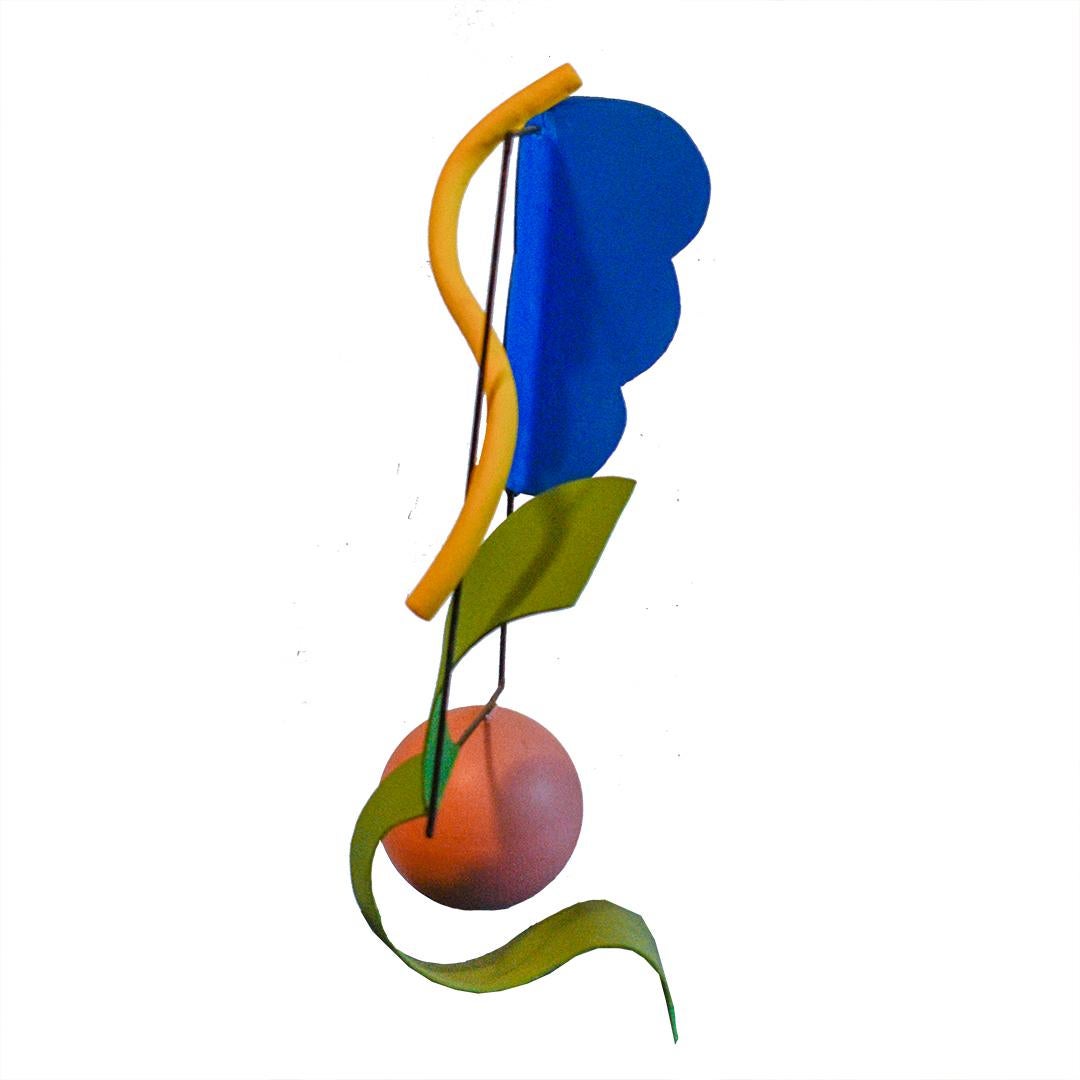 Trapeze Poly (Colorful Abstract Modern Sculpture in Yellow, Blue, Pink & Green) 1