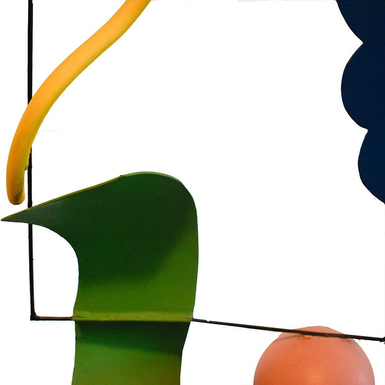 Trapeze Poly (Colorful Abstract Modern Sculpture in Yellow, Blue, Pink & Green) For Sale 4