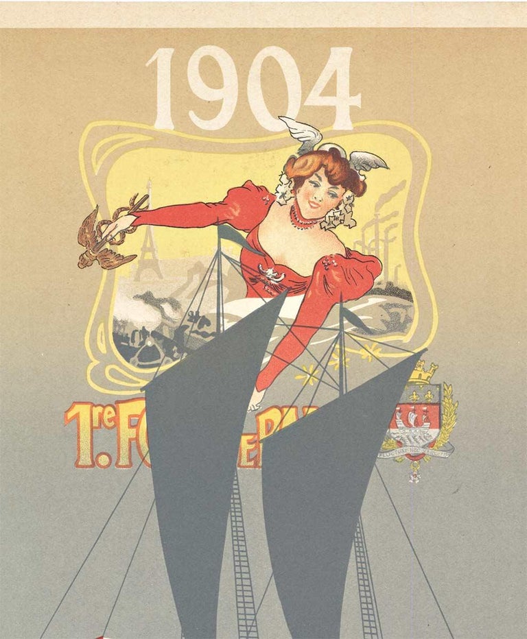 Original Foire de Paris, Paris Fair, 1954 vintage poster - American Modern Print by Leon Solon