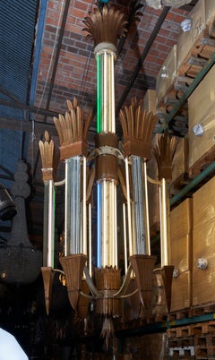 Leon Stynen Art Deco xxl Chandelier from Casino in Belgium