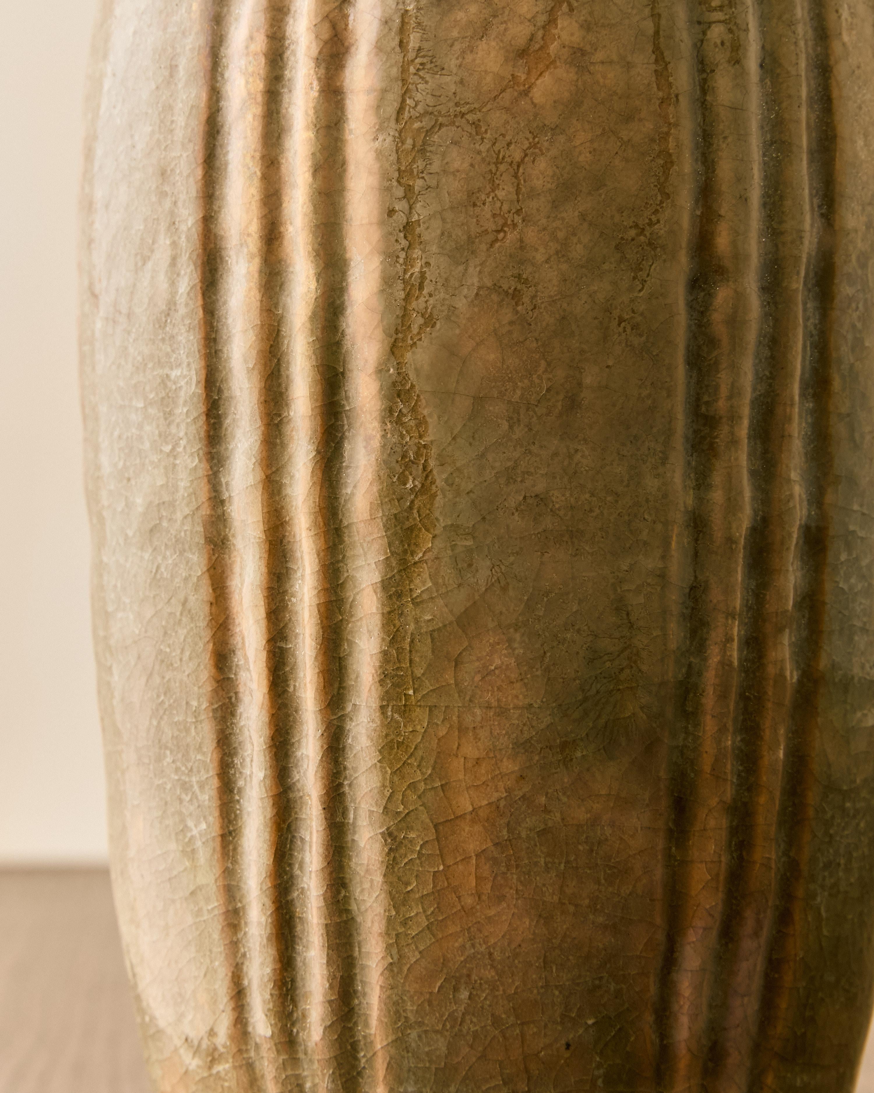Leon Volkmar Deco Ceramic Glazed Vase c. 1938 For Sale 1