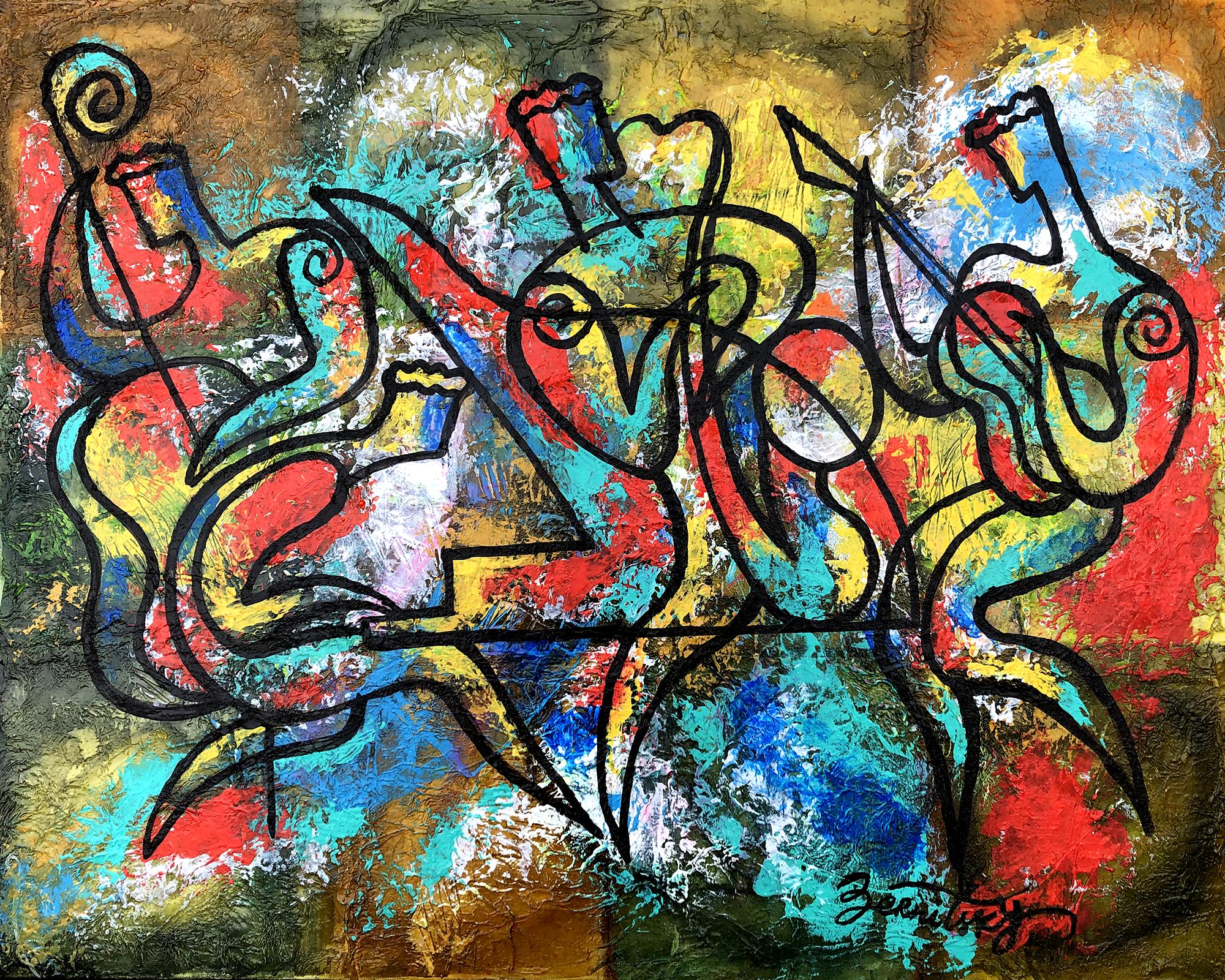 Cool Jazz, Painting, Acrylic on Canvas
