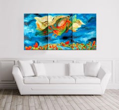 Flying between Heaven and Earth, Painting, Acrylic on Canvas