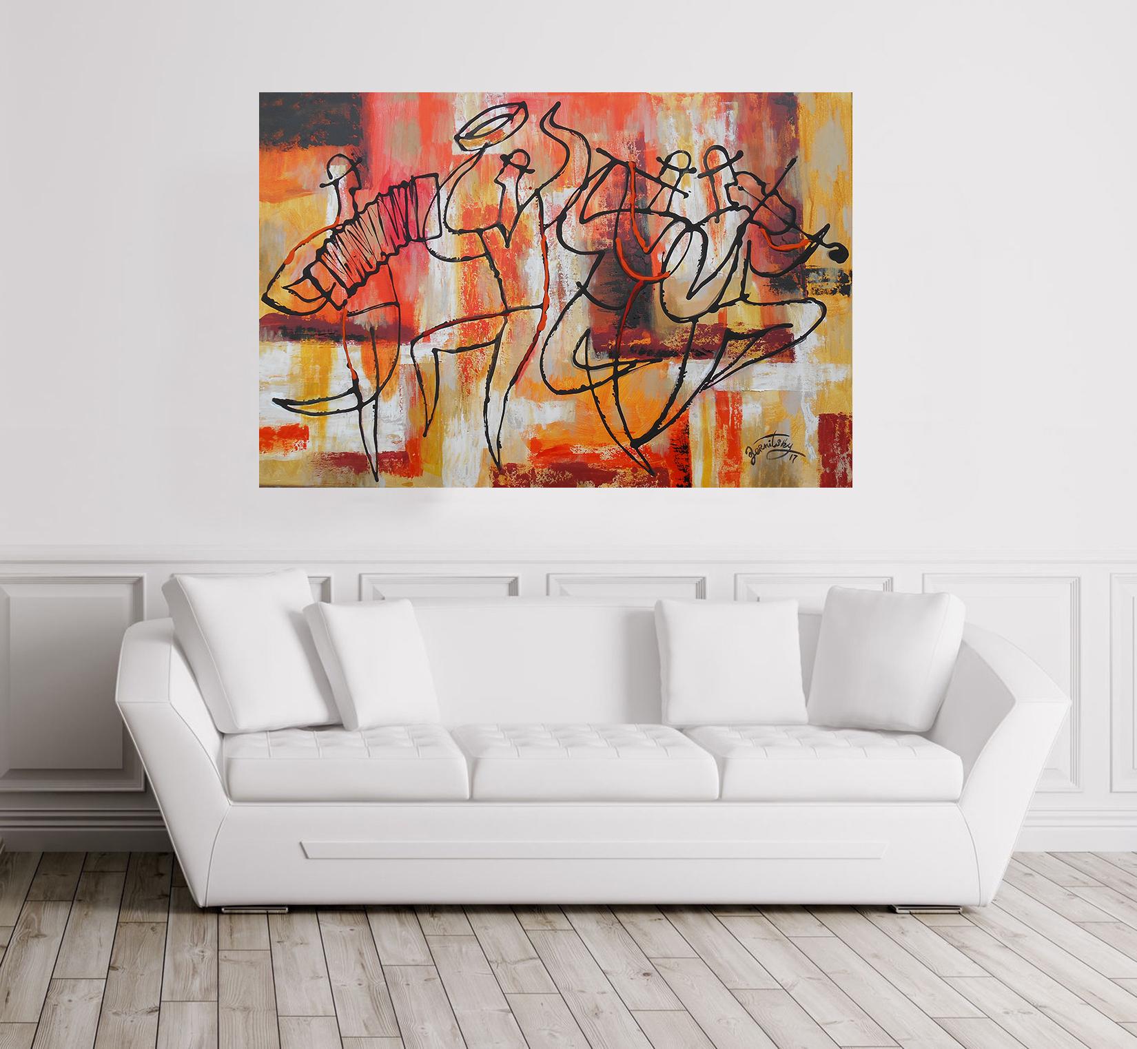 I LOVE KLEZMER MUSIC, Gemälde, Acryl auf Leinwand (Zeitgenössisch), Painting, von Leon Zernitsky 