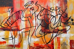 AMO LA MÚSICA DE KLEZMER, Pintura, Acrílico sobre lienzo