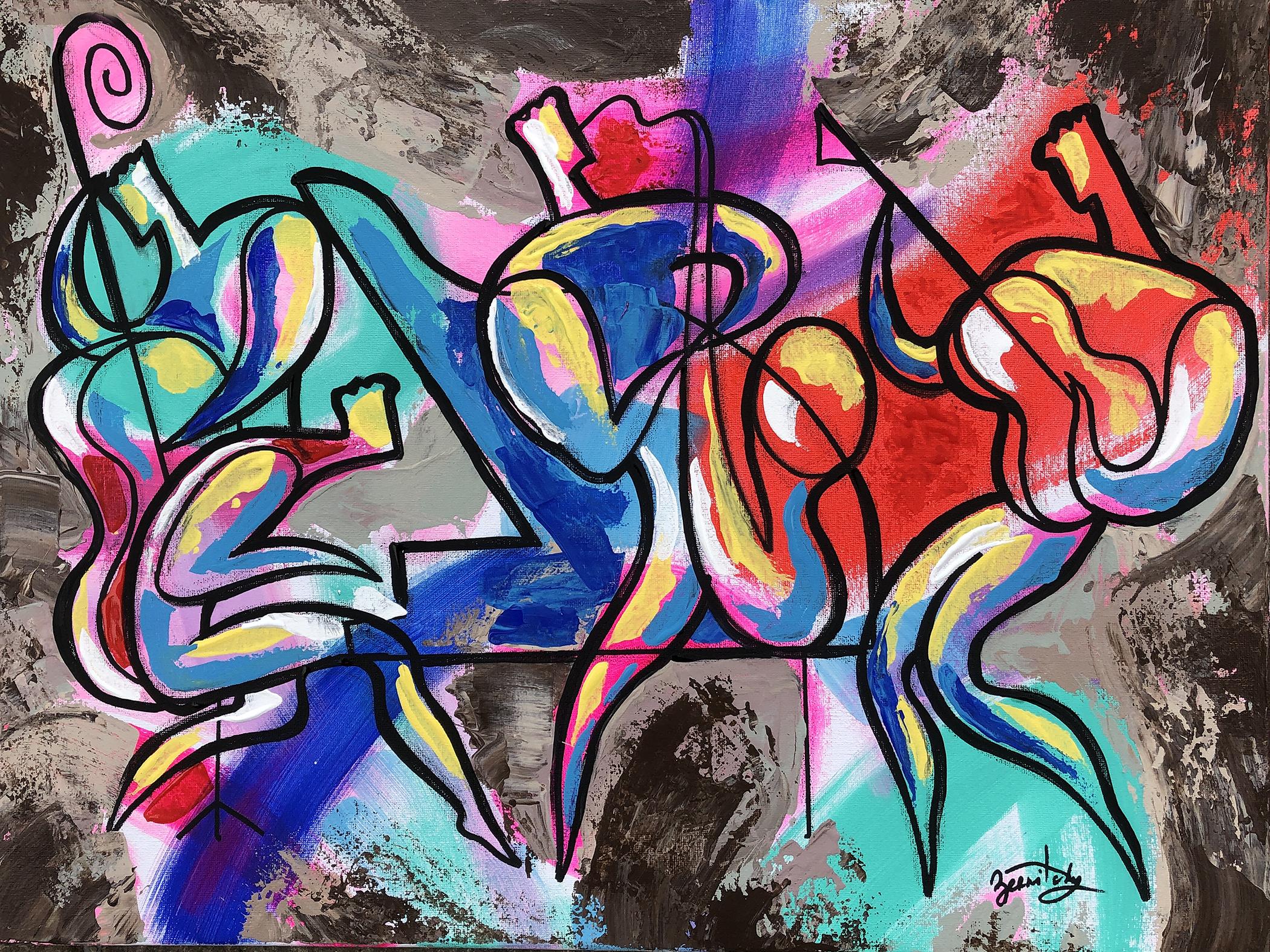 Jazz-Rock, Malerei, Acryl auf Leinwand