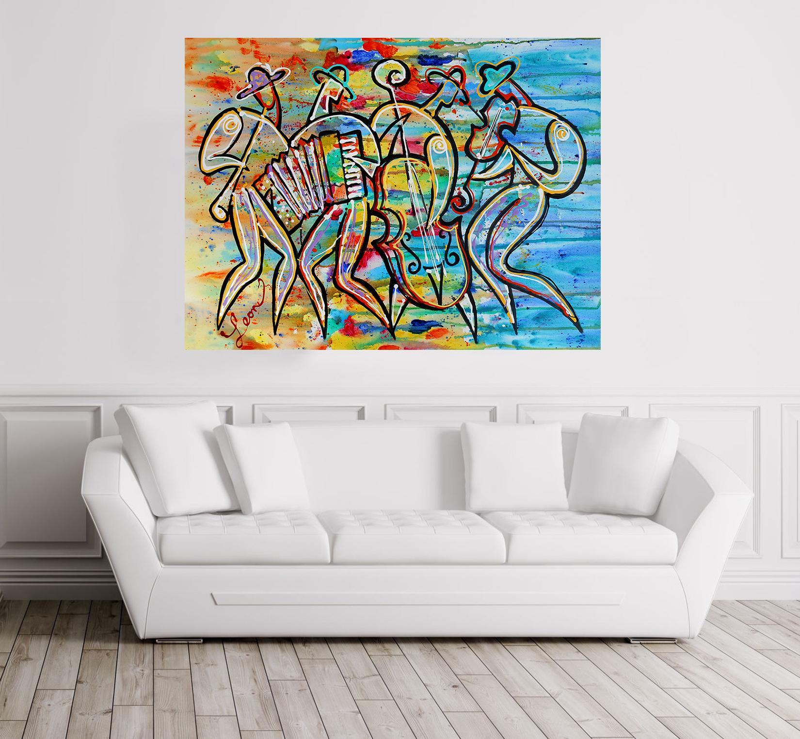Klezmer Band, Painting, Acrylic on Canvas For Sale 1