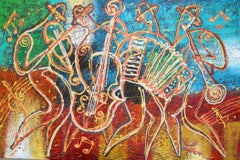 KLEZMER MUSIC BAND, Painting, Acrylic on Canvas