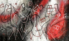 Blues de medianoche, Pintura, Acrílico sobre lienzo