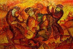 Vieja banda Klezmer, Pintura, Acrílico sobre lienzo