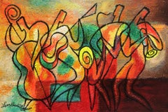 Jazz suave para relajarse, Pintura, Acrílico sobre lienzo