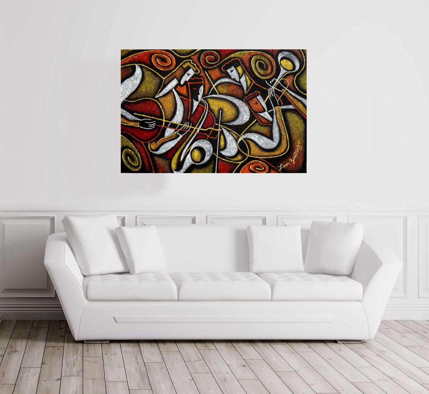 Sweet Sounds of Jazz, Painting, Acrylic on Canvas For Sale 1