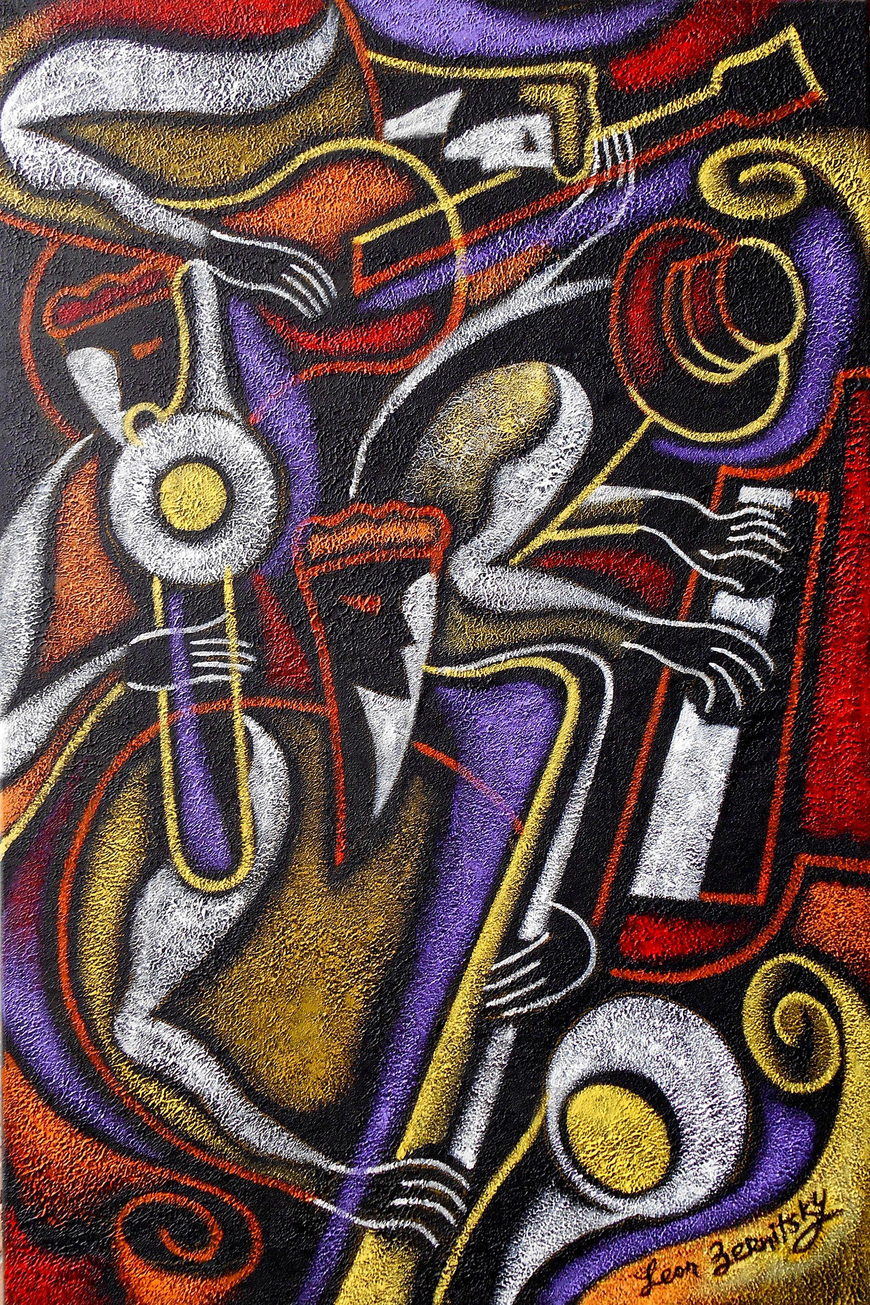 Leon Zernitsky  Abstract Painting - Swing Jazz, Painting, Acrylic on Canvas