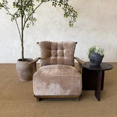 Leona Velvet Lounge Chair with Tufted Back