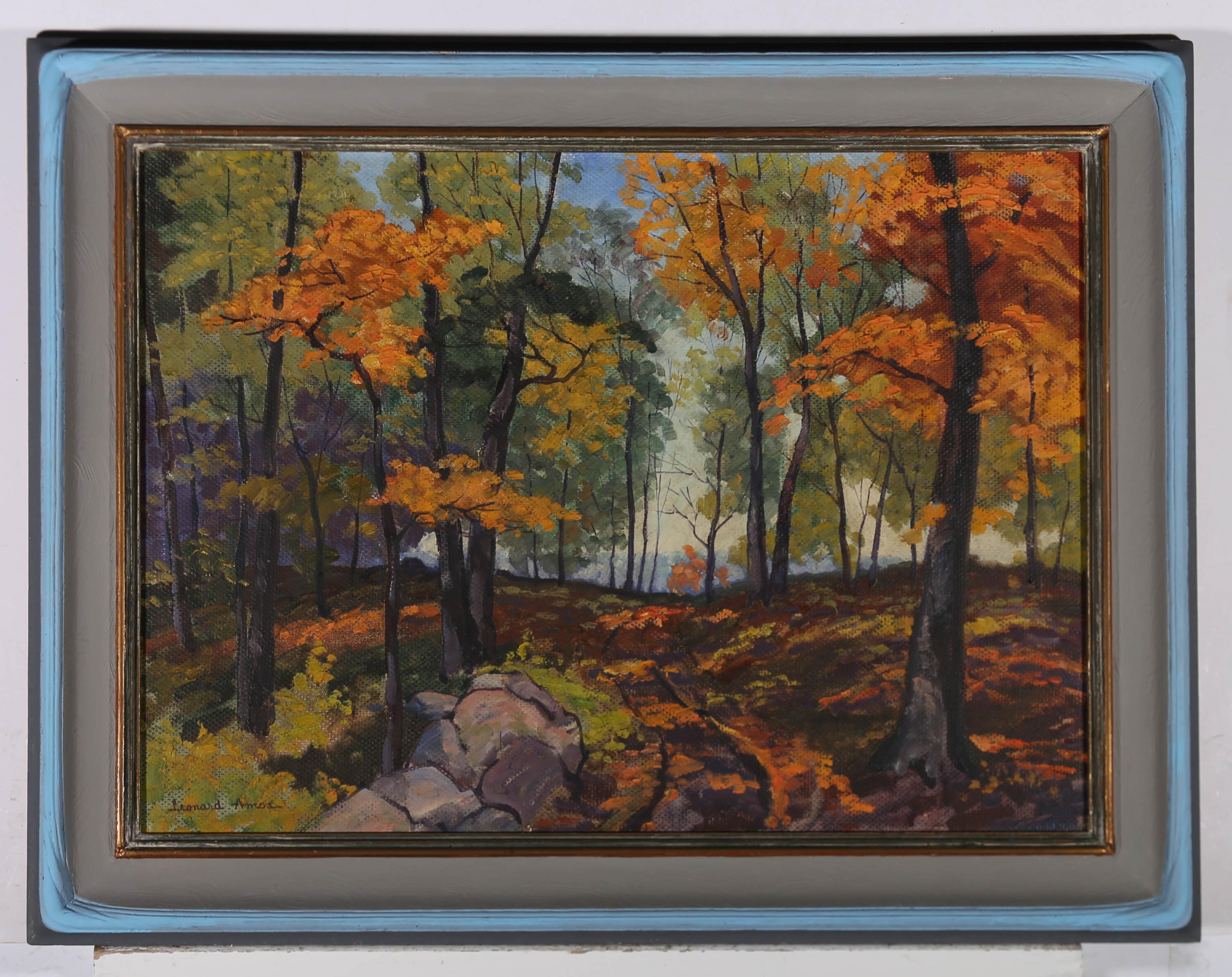 Leonard Amos (canadiense 1903-1999) - Siglo XX Óleo, Bosques cerca del lago Kashlong 2
