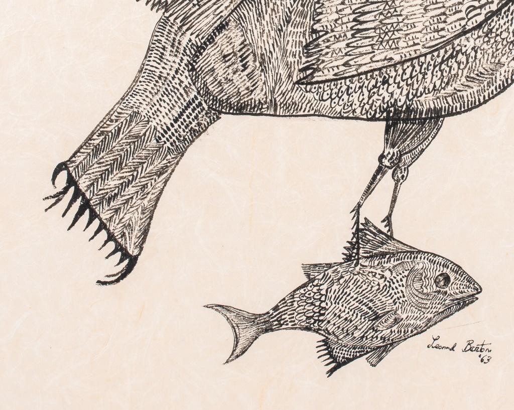 Leonard Barton „ Vogel der Beute“ Tinte auf Papier (amerikanisch) im Angebot