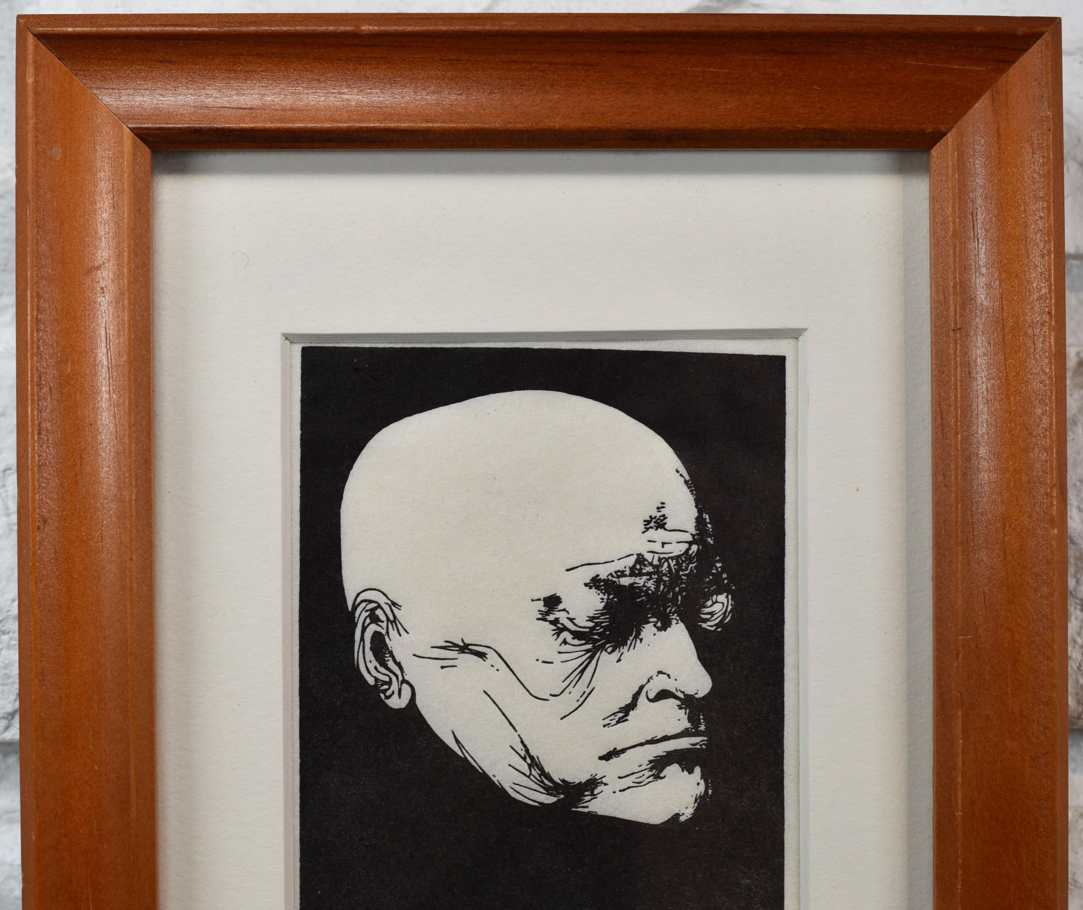 Leonard Baskin (1922-2000) Wood Engraving of William Blake  In Good Condition In Sarasota, FL