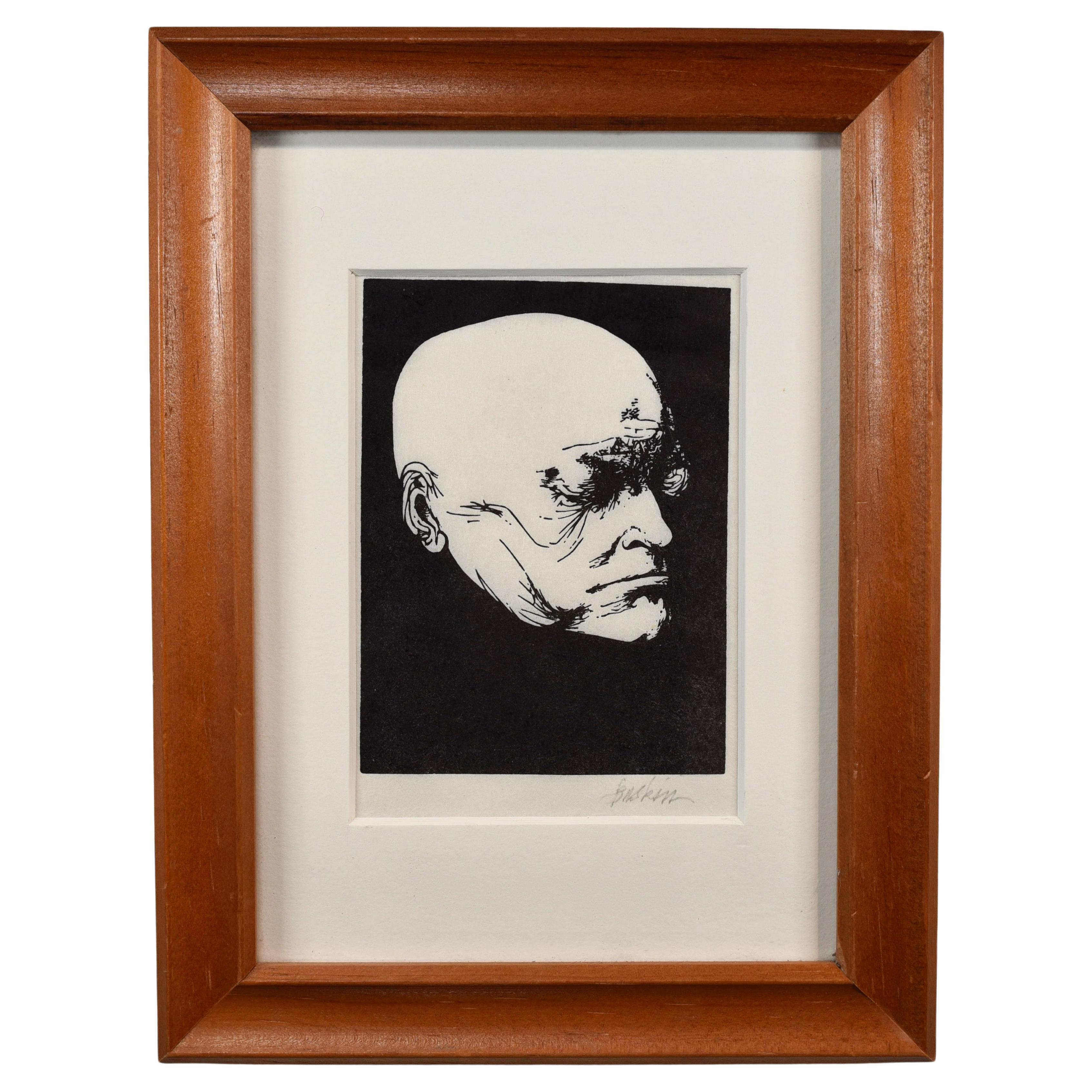 Leonard Baskin (1922-2000) Wood Engraving of William Blake  For Sale