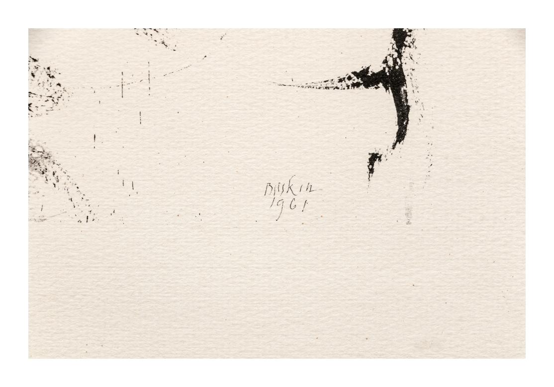 Leonard Baskin (Am. 1922-2000) Stampa firmata in bianco e nero, 