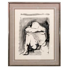 Leonard Baskin (Am. 1922-2000) Grabado firmado en blanco y negro, "Aquiles lloró"