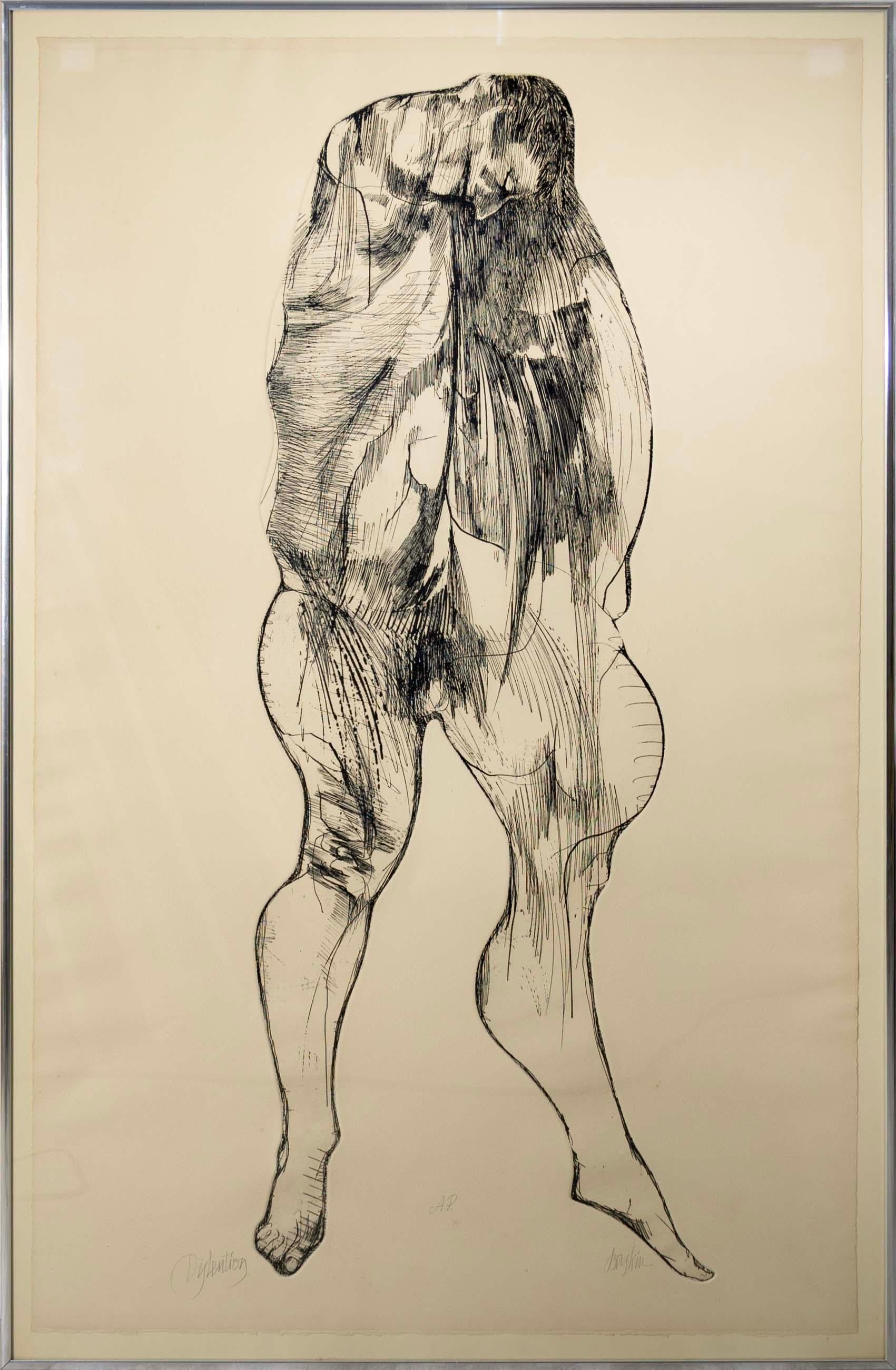 A modern etching on paper titled 