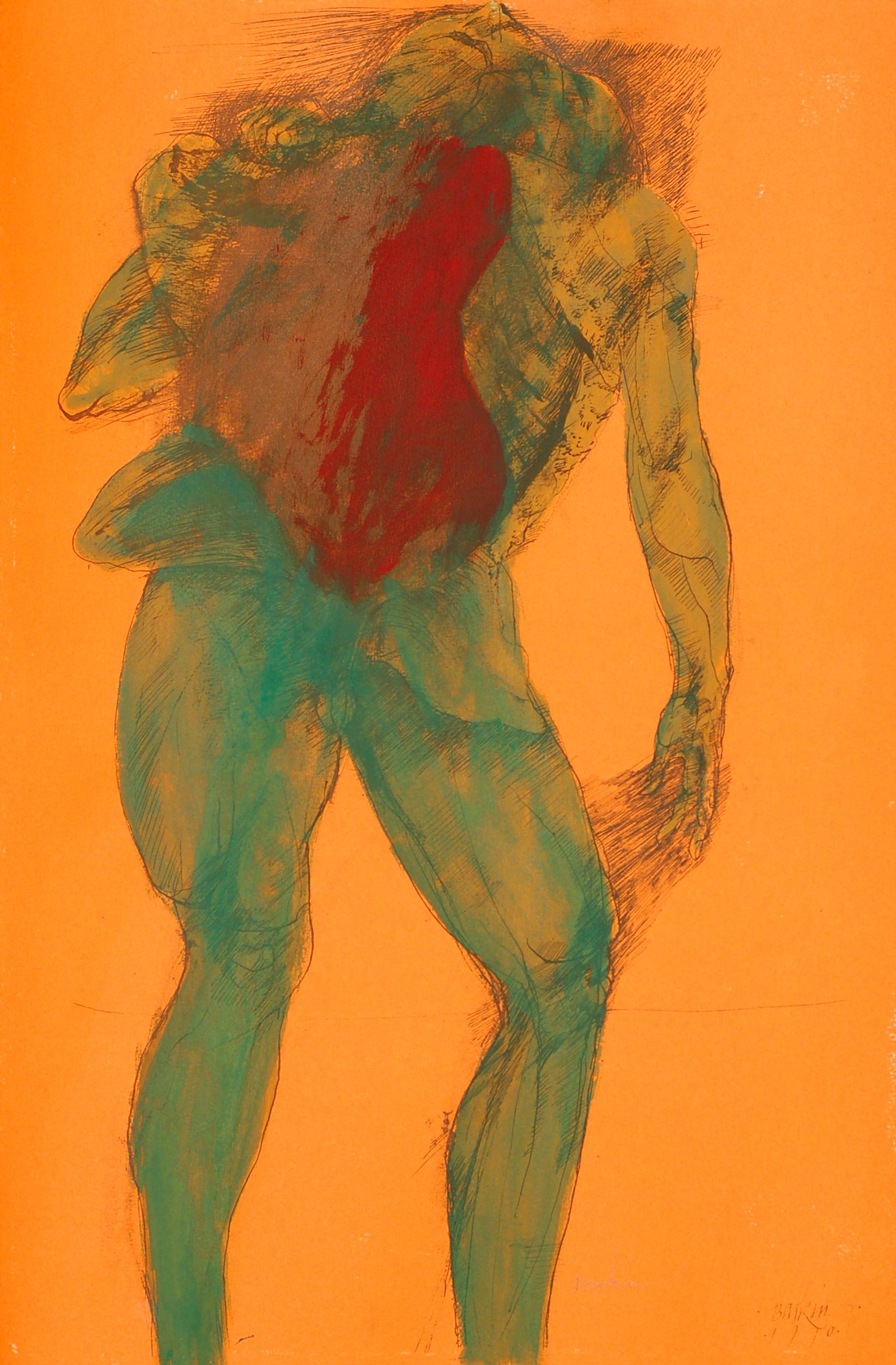 Leonard Baskin Figurative Painting - Ars Anatomica: IV