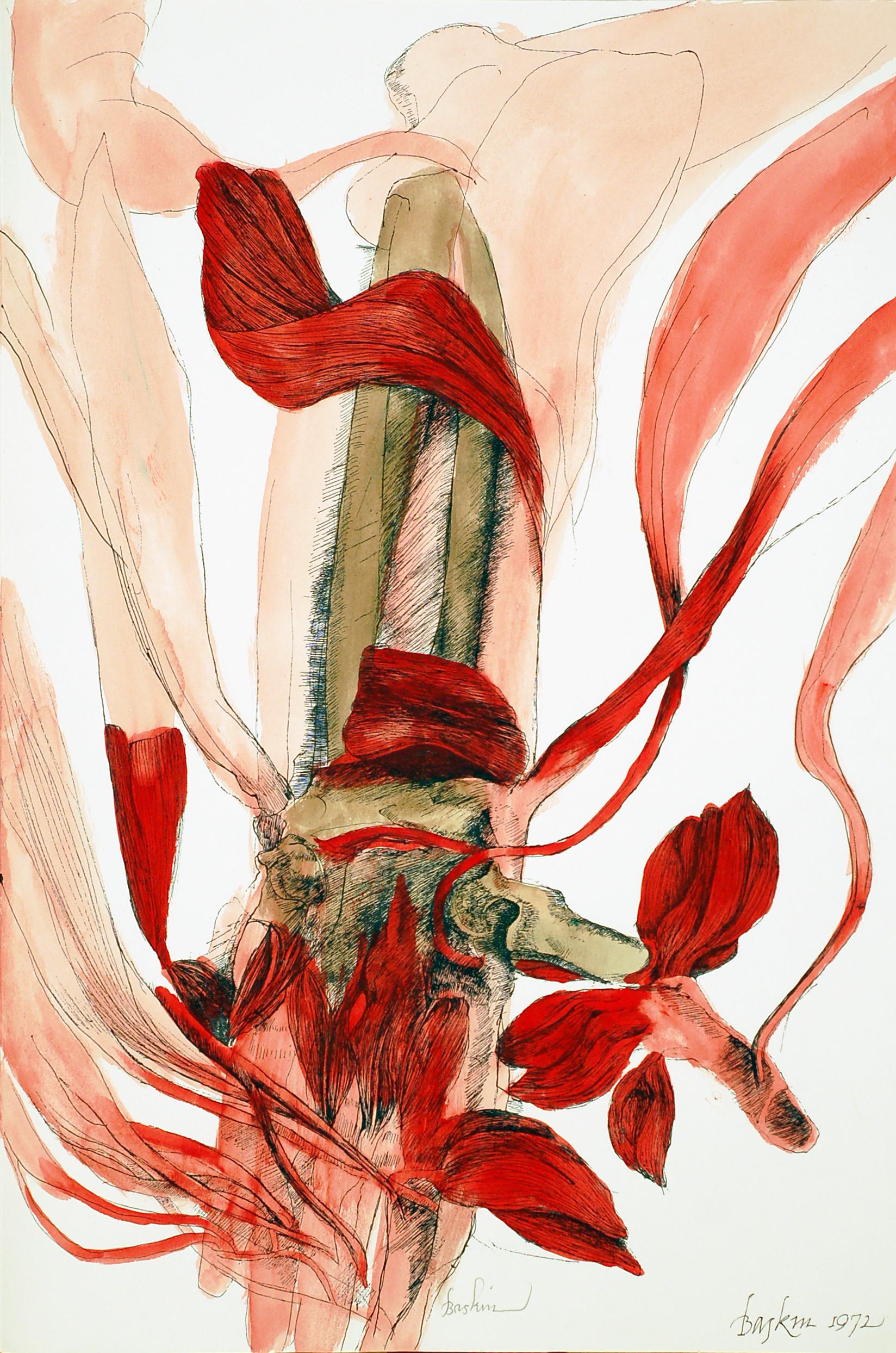 Ars Anatomica: X - Mixed Media Art by Leonard Baskin