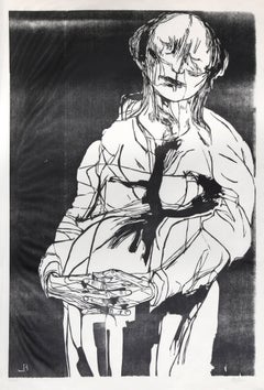 Tradimento, stampa xilografica su carta di riso di Leonard Baskin, 1969