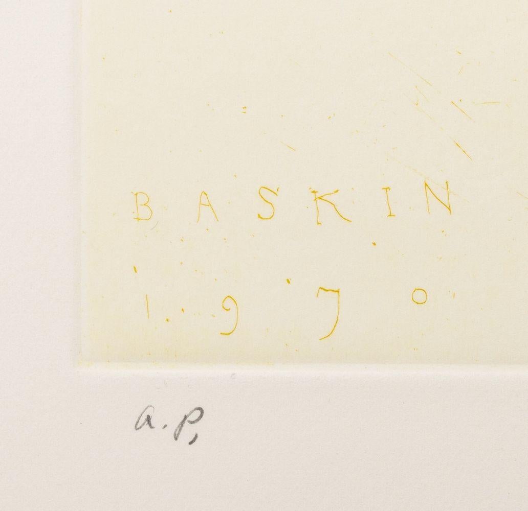 Botanical Scenes, 2 - Beige Abstract Print by Leonard Baskin