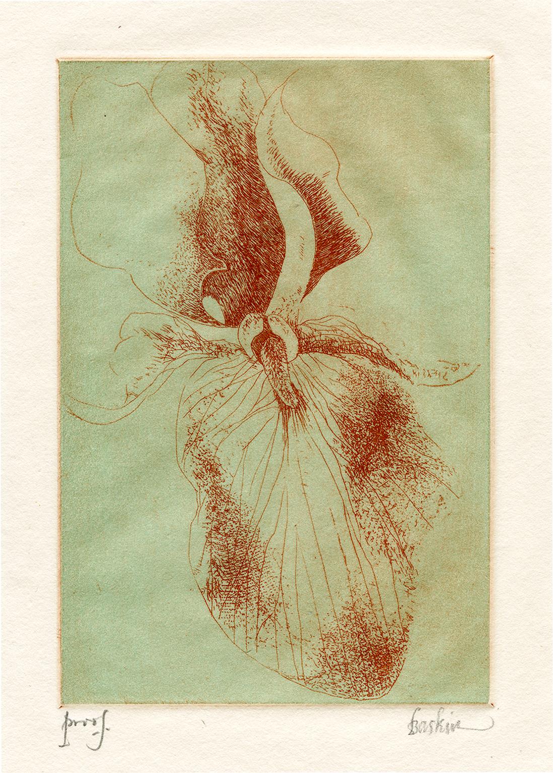 Leonard Baskin Figurative Print - Iris (2)