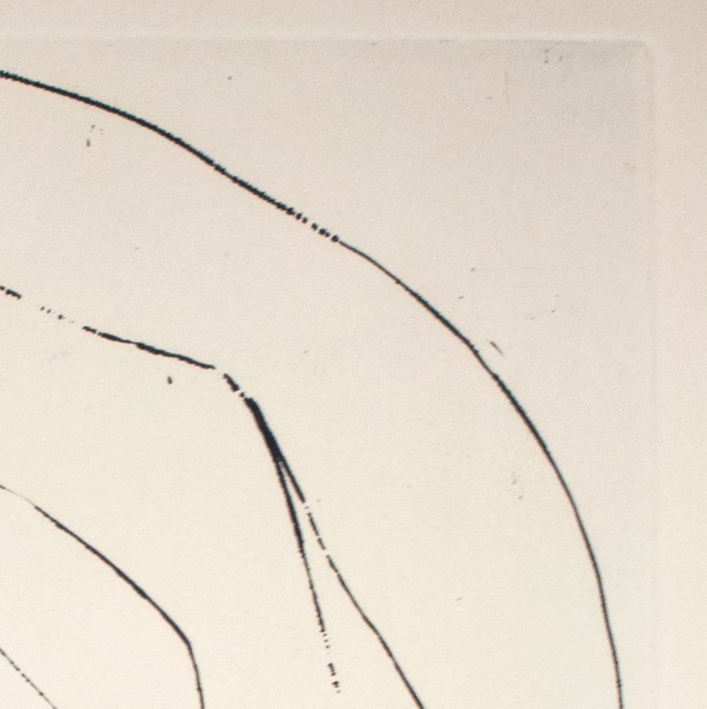 La présente œuvre d'art est une gravure originale de l'artiste américain Leonard Baskin. Il présente ici un portrait de profil de l'artiste flamand de la Renaissance Peter Breughel l'Ancien, exécuté d'après la gravure de Johannes Wierix publiée en