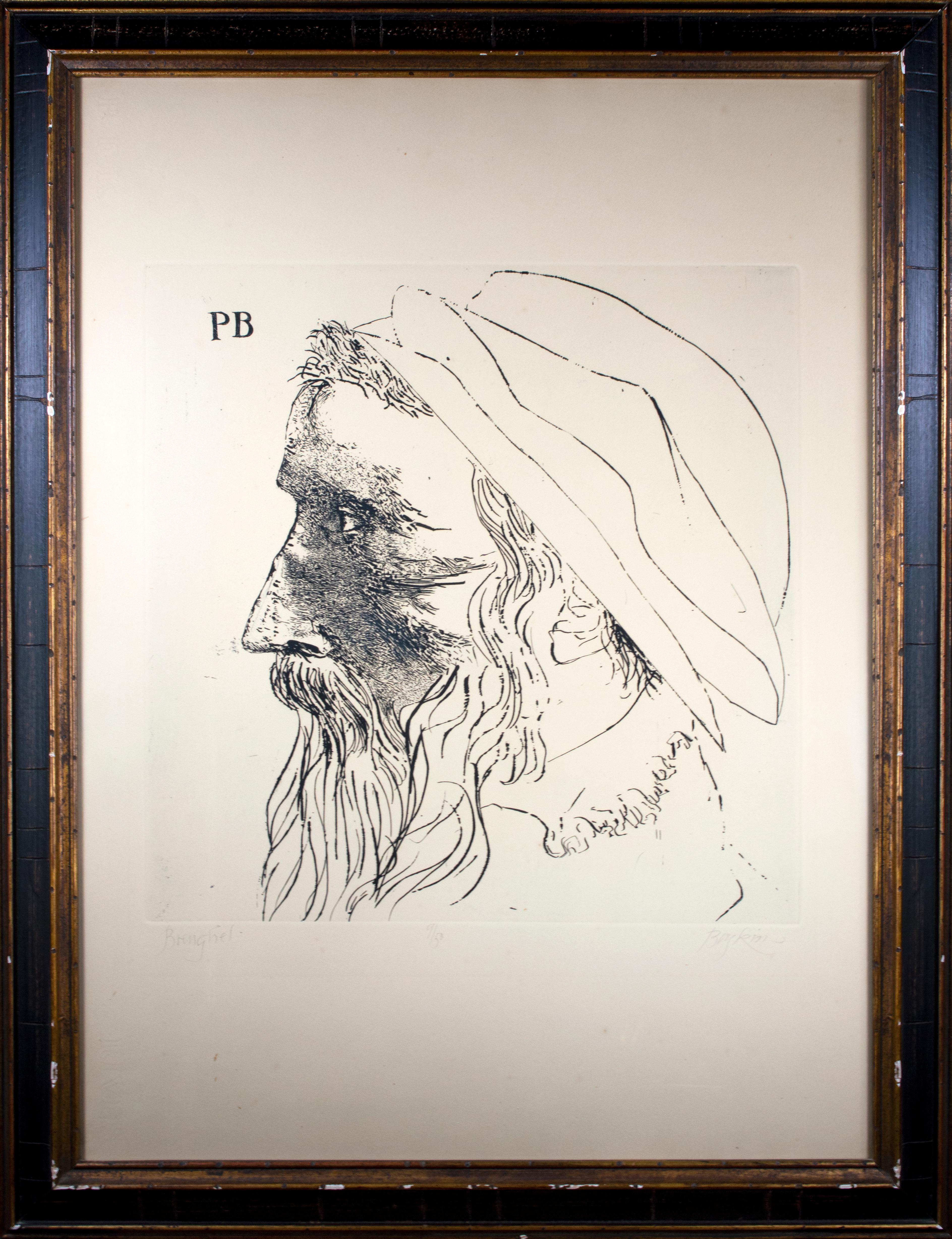 Original-Radierung „Peter Breughel“ mit Bleistift, signiert – Print von Leonard Baskin