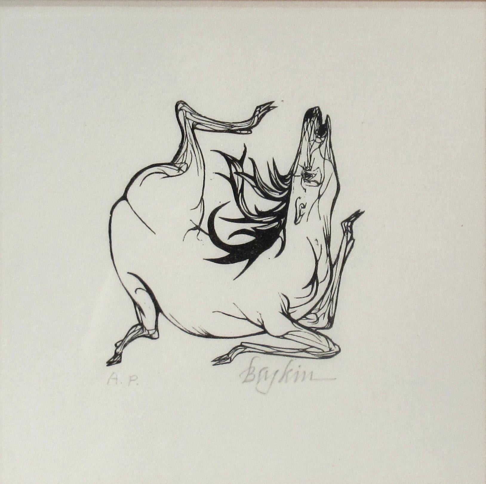 Stag - Print by Leonard Baskin