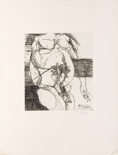 Torso, Nude Signed Etching by Leonard Baskin