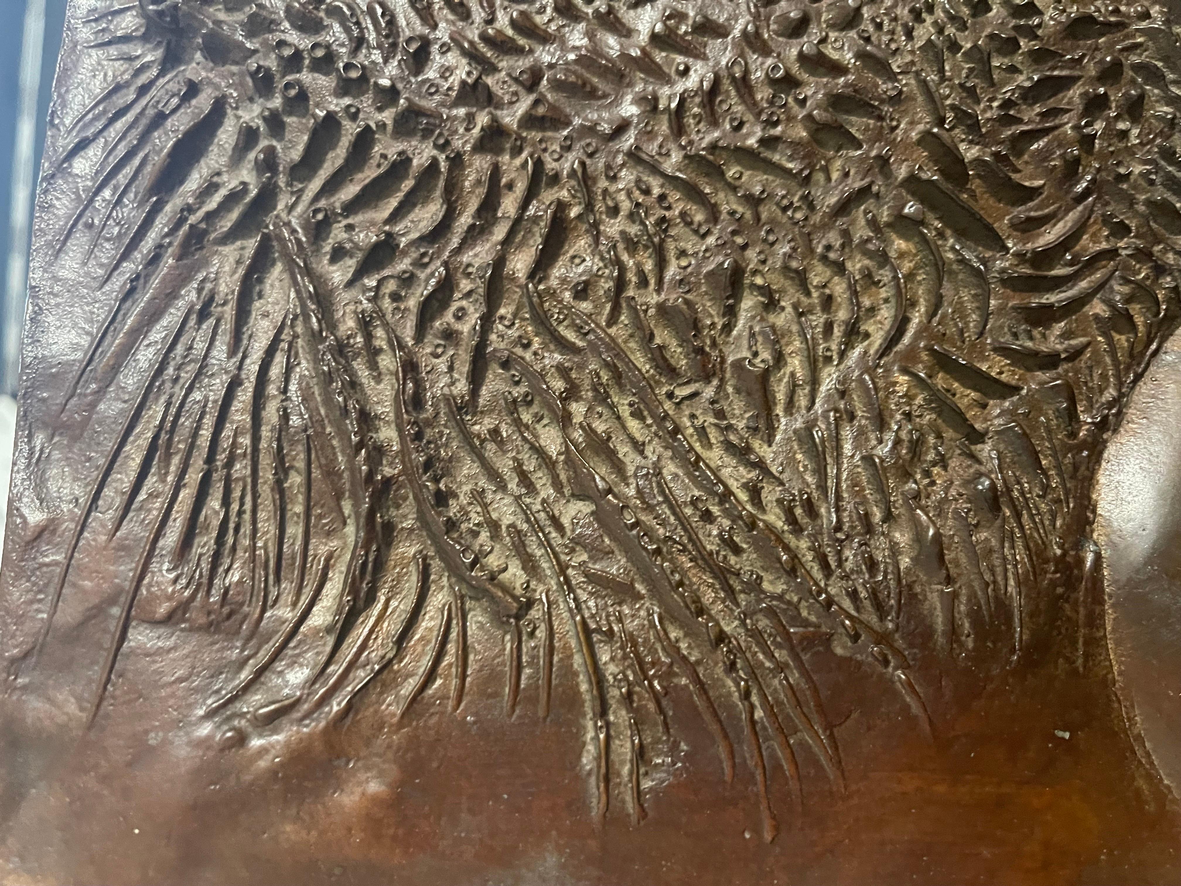 Escultura de bronce Figura con bestia Modernista estadounidense Leonard Baskin Arte de museo en venta 5